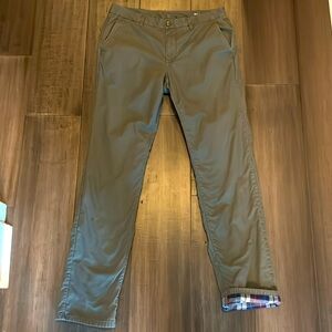 Bonobos Men's Fireside Flannel Lined Pants 33 x 34 Slim Fit - Gray